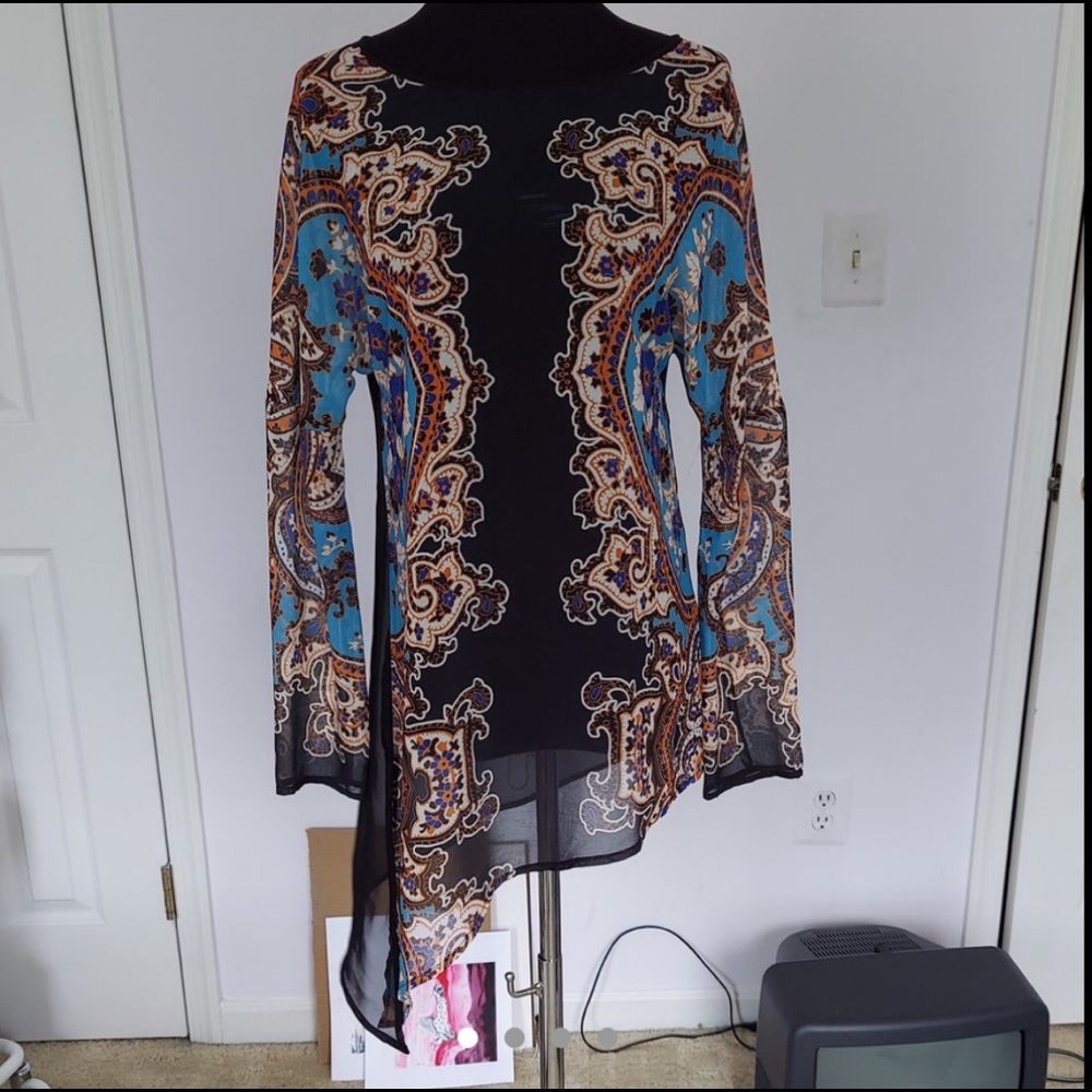 CLOVER CANYON UNIQUE ASSYMETRICAL HEM BLOUSE